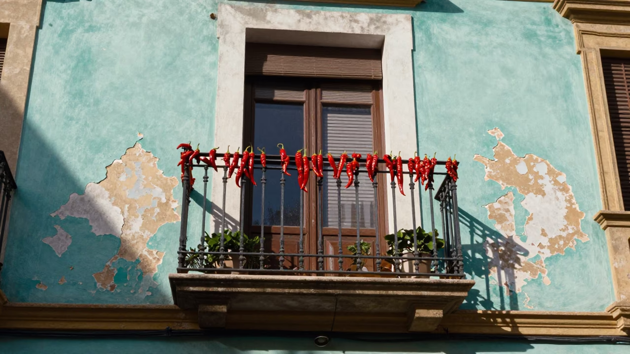 Paint And Chili Peppers in Valencia in in Valencia, Spain