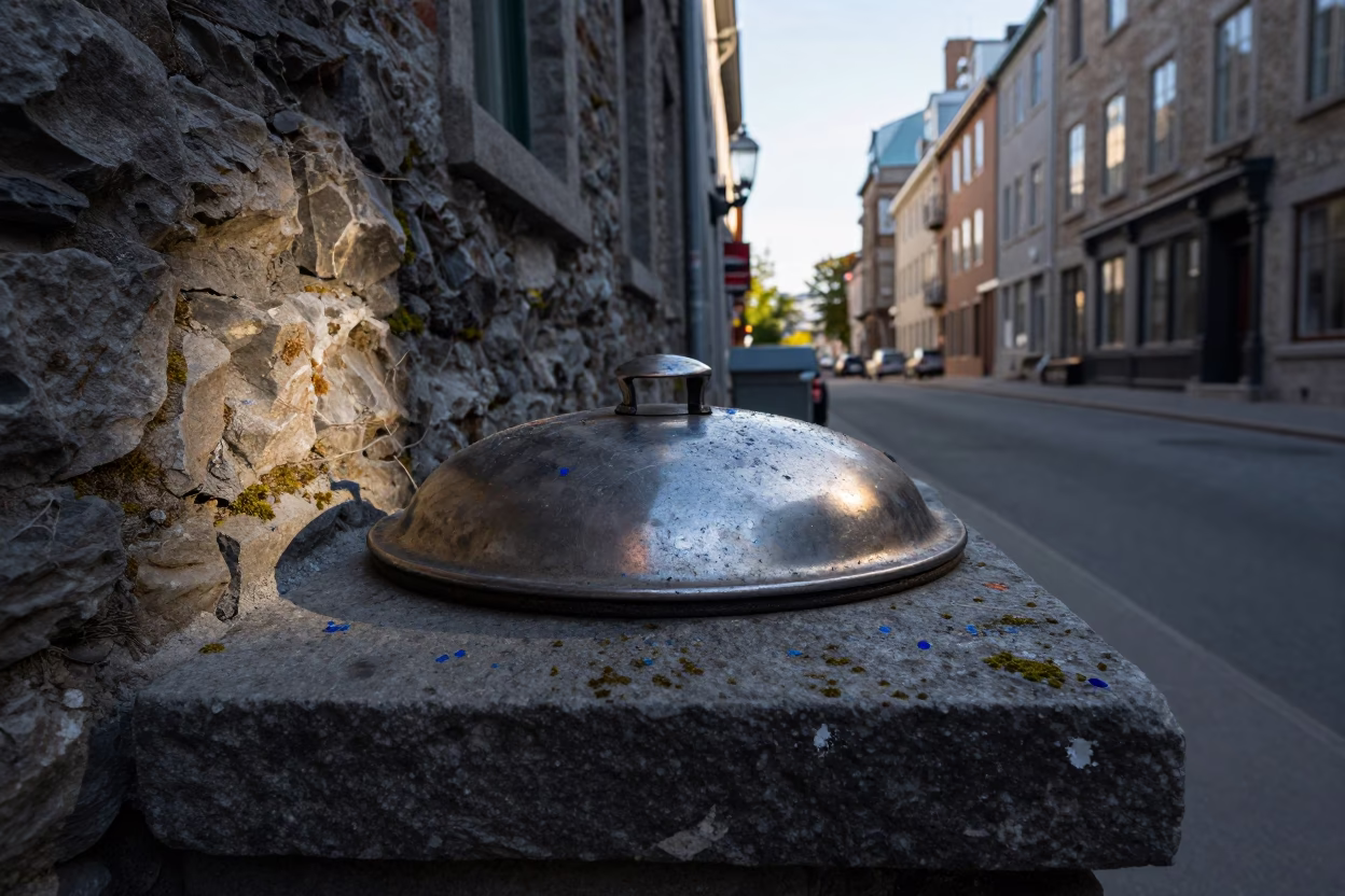 Paint Flecks at Clear Late-afternoon Light in Quebec City in in Quebec City, Quebec, Canada