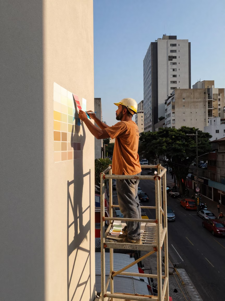 Paint Swatches in São Paulo at The Early Afternoon Light in in São Paulo, Brazil