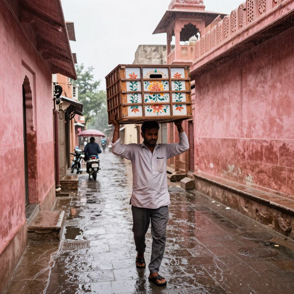 Painted Crate in Jaipur in in Jaipur, India