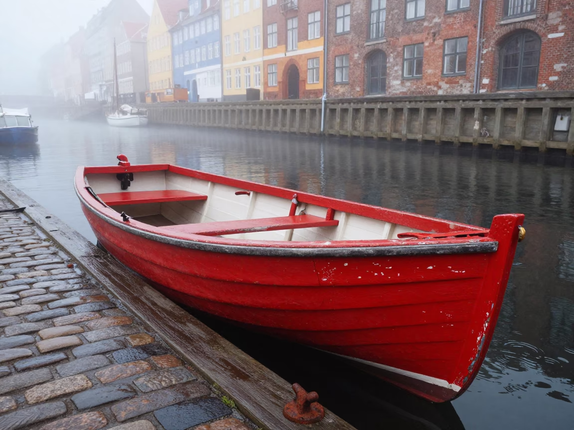 Painted Rowboat in Copenhagen in in Copenhagen, Denmark