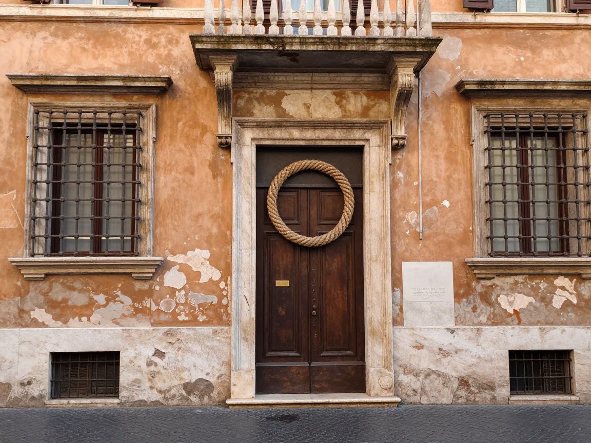 Palazzo Entrance in Rome in in Rome, Italy