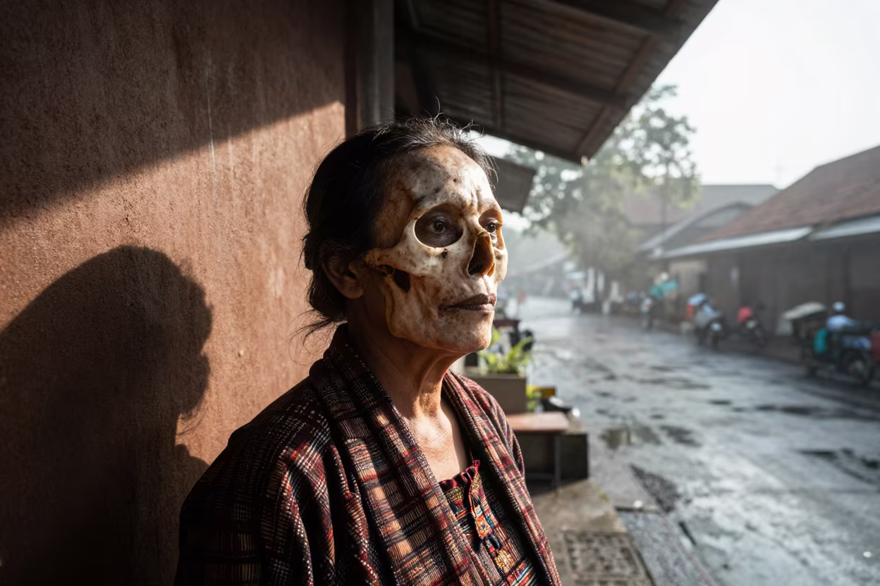 Palembang Opera Singer Monsoon Sunset Portrait in in Palembang