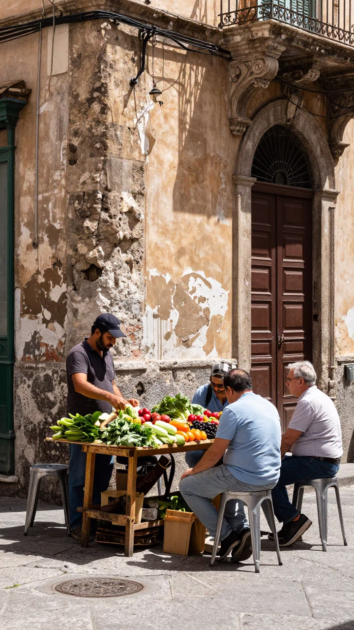 Palermo Midday Scene at Midday Light in in Palermo, Italy