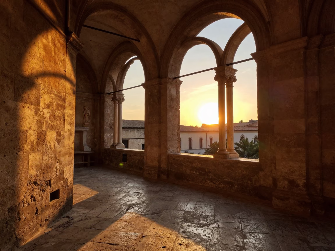 Palermo Sunset Light at Sunset Light in in Palermo, Italy