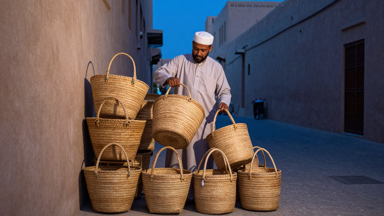 Palm Baskets in Muscat in in Muscat, Oman