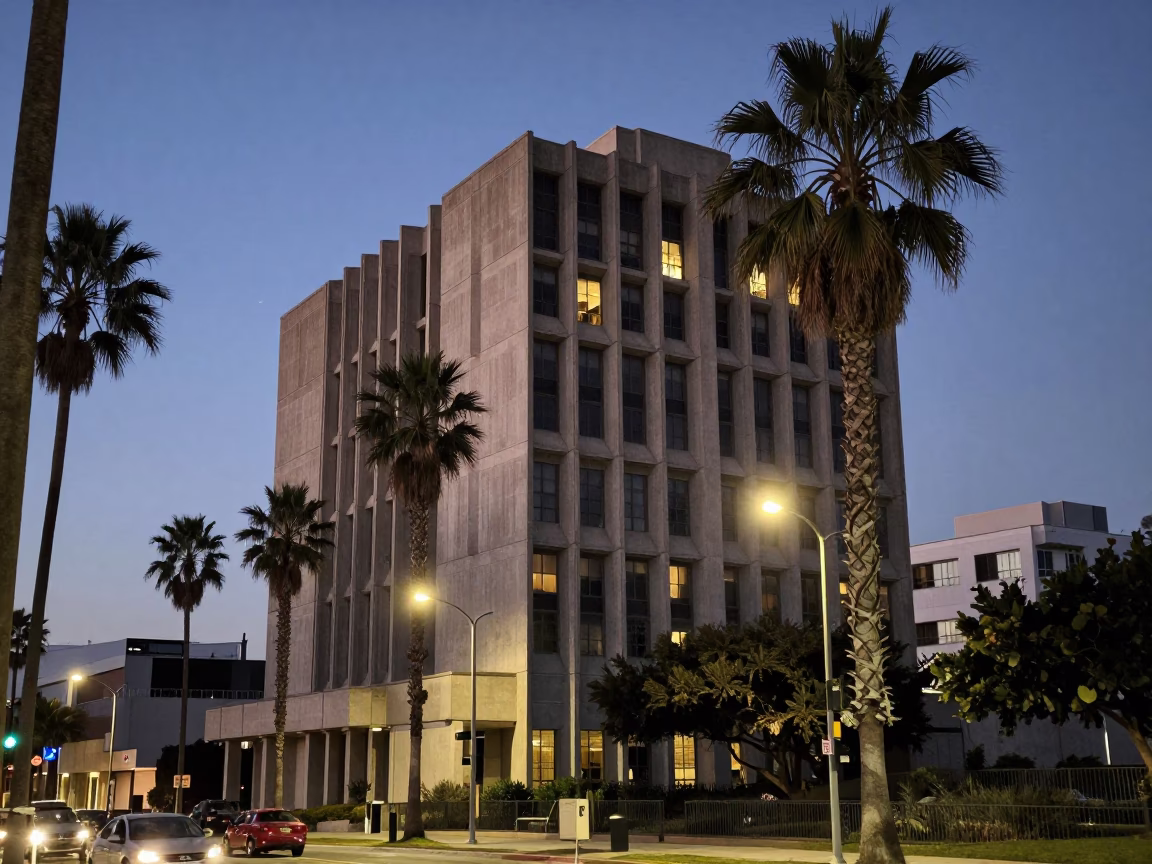 Palm Trees in Los Angeles at Twilight in in Los Angeles, California, United States