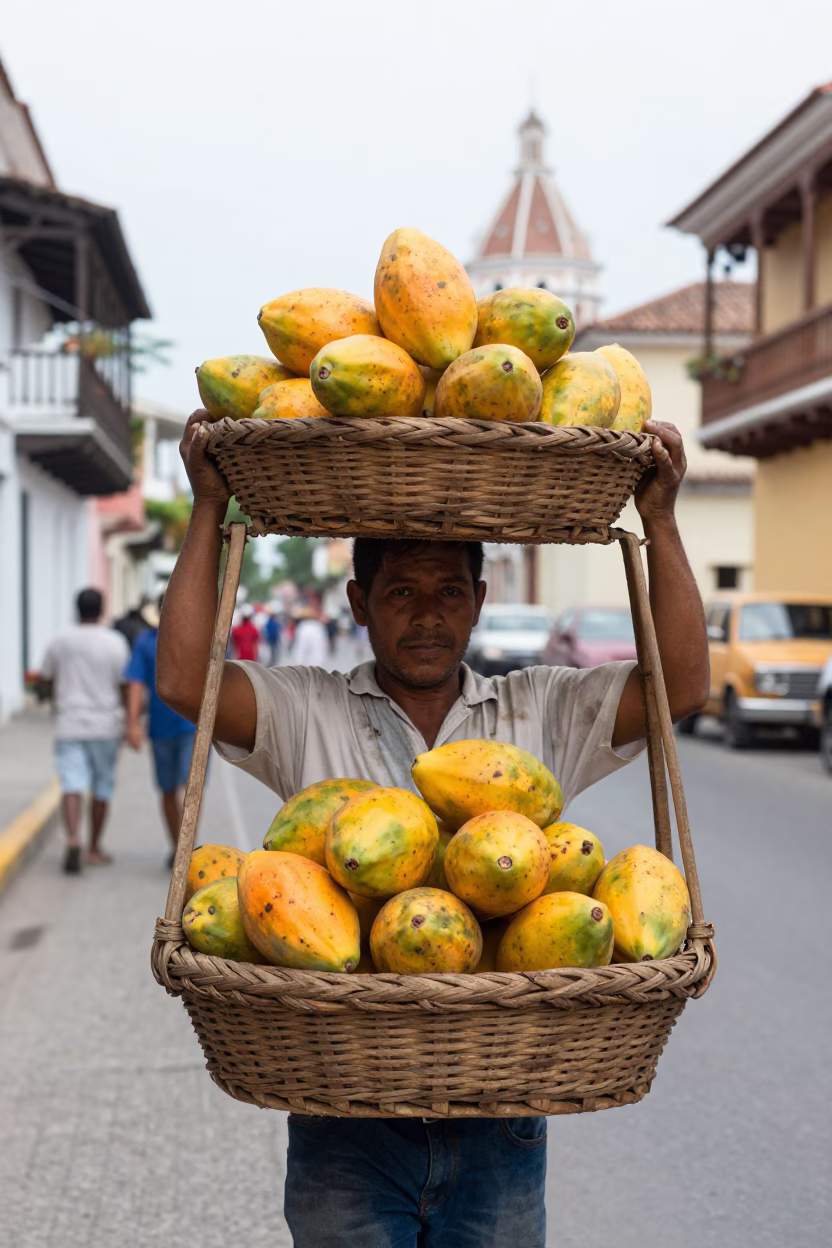 Papaya Basket in Cartagena in in Cartagena, Colombia