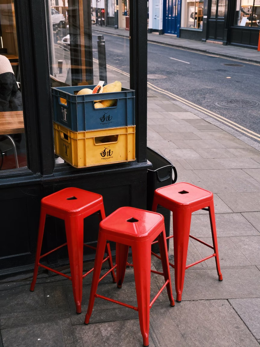 Papaya Crates in Bristol in in Bristol, United Kingdom
