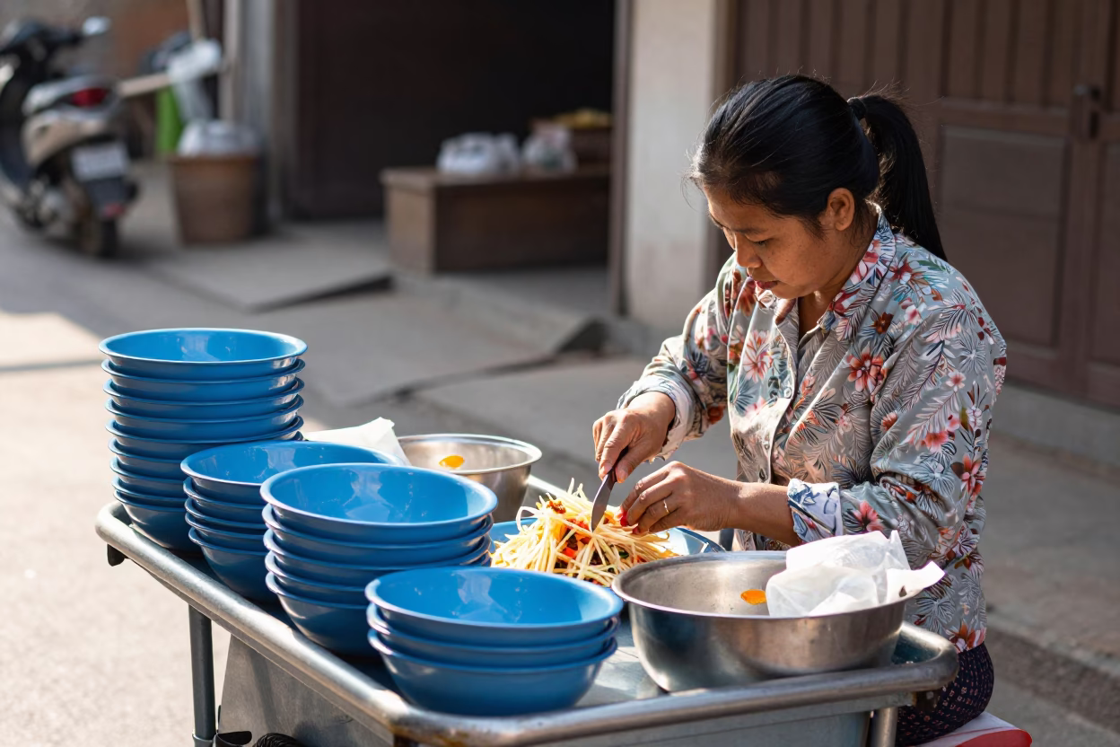 Papaya Salad in Chiang Mai in in Chiang Mai, Thailand