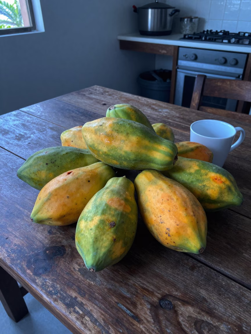 Papayas in Rio De Janeiro in in Rio de Janeiro, Brazil