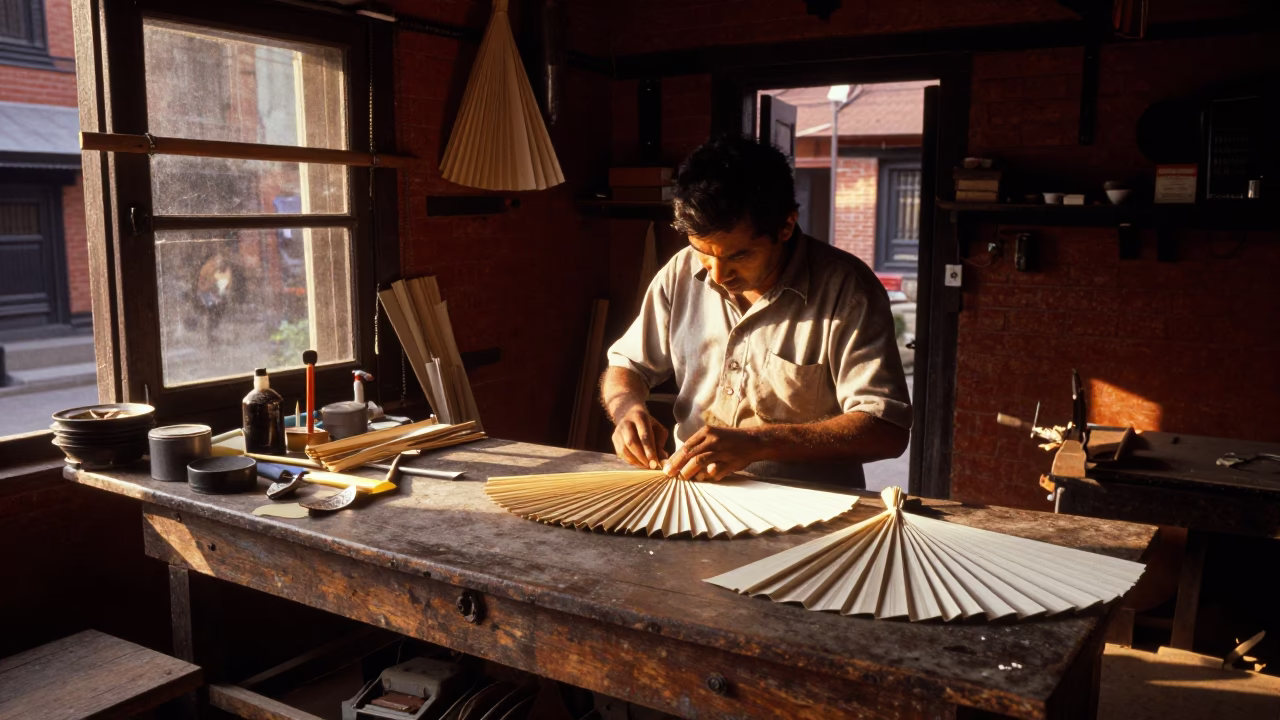 Paper Fans in Kathmandu in in Kathmandu, Nepal