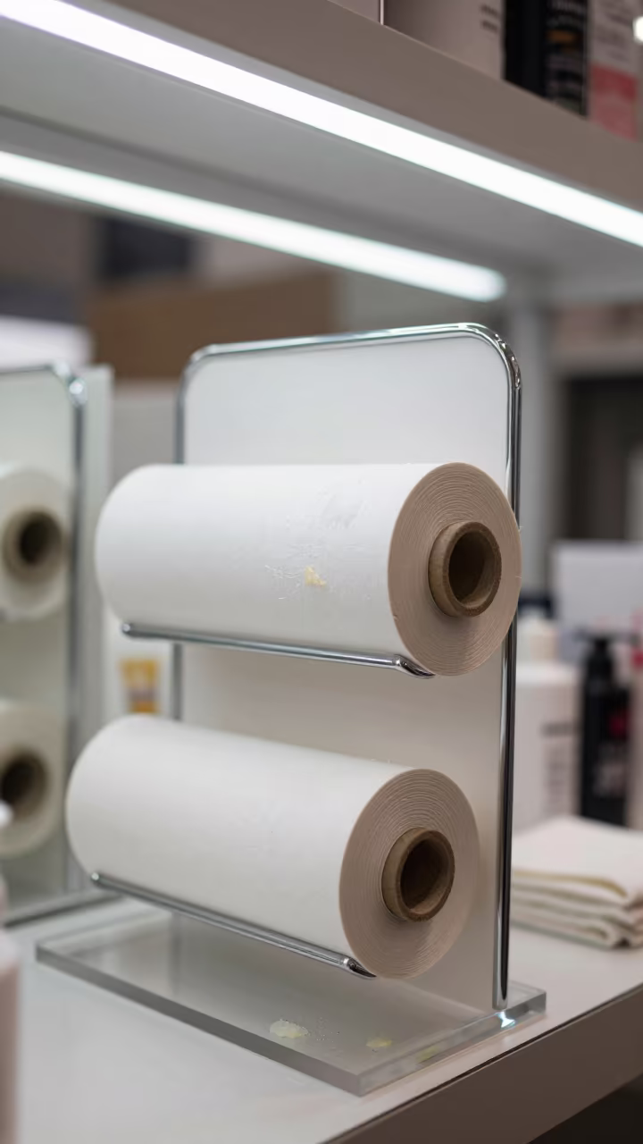 Paper Roll Rack Beauty Supply Jammu in in a beauty supply area under white LEDs in Jammu