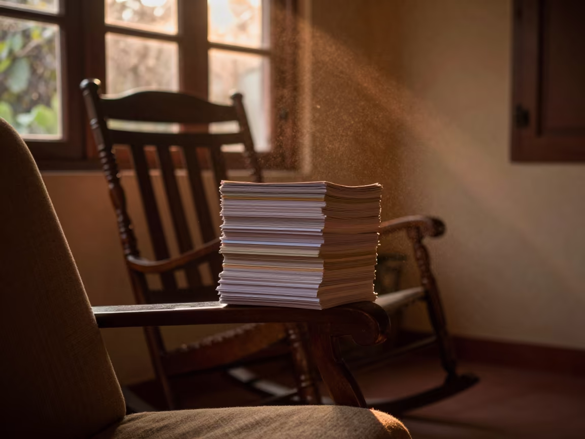 Paperbacks on Armchair Porch in Chittagong Monsoon in on a porch with a rocking chair in Chittagong