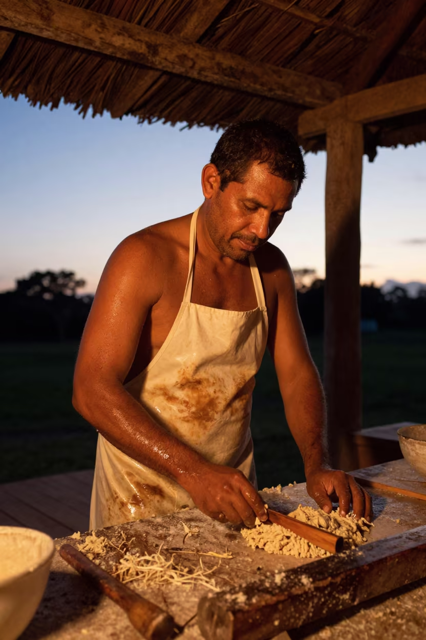 Papermaker in Pinar del Río at Sunset in in Pinar del Río