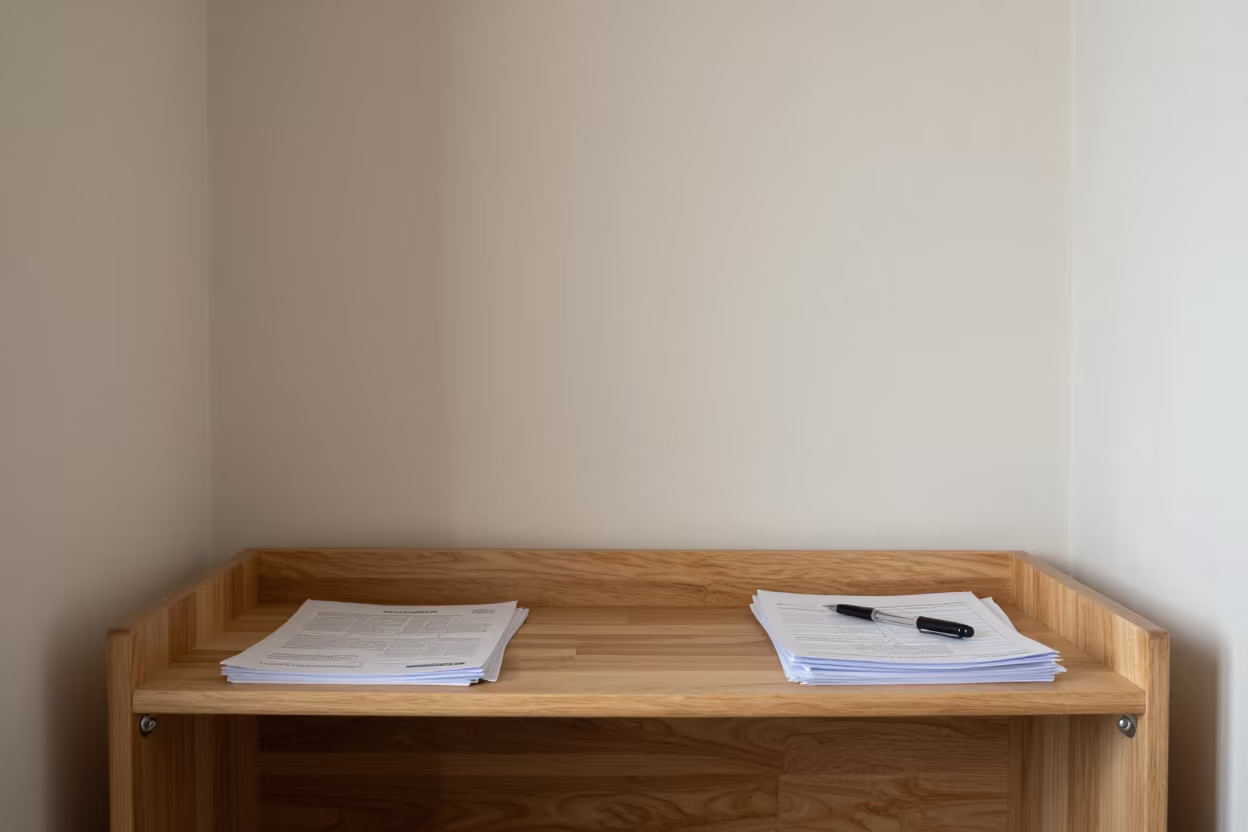 Paperwork Shelf in Bandırma Grooming Bay in inside a grooming bay in Bandırma