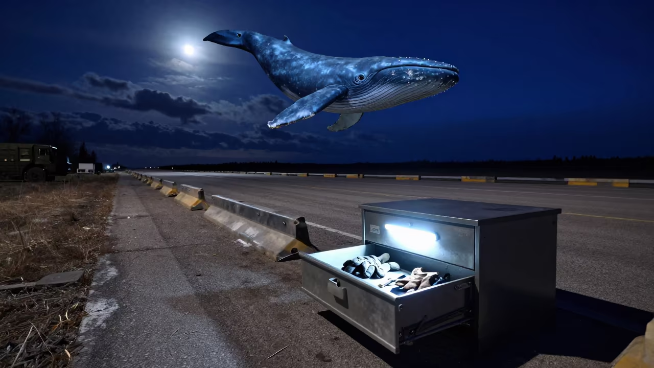 Parade Glove Drawer Yukon Checkpoint Night in at a checkpoint lane in Yukon