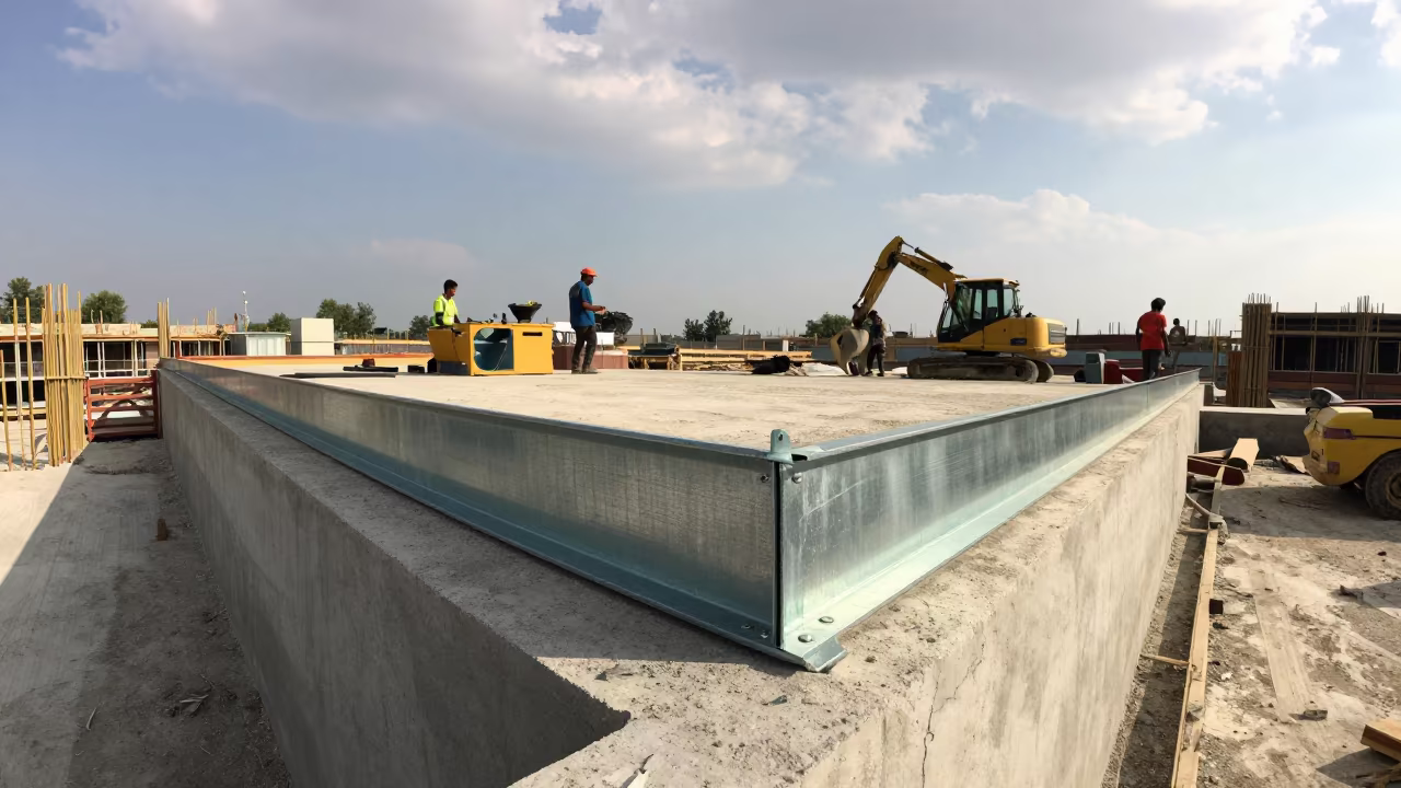 Parapet Clip Box on Kashmir Construction Deck in on an active construction deck in Kashmir