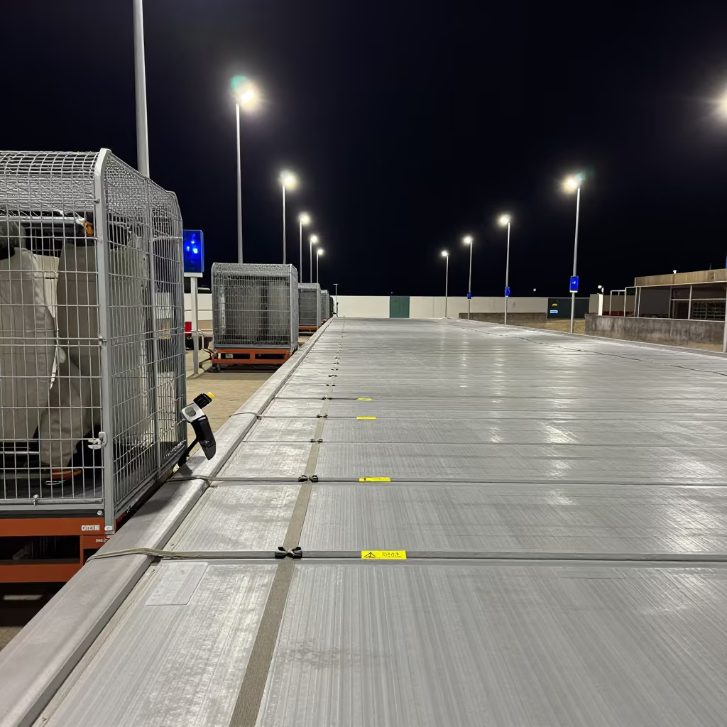 Parcel Sorting Belt Wheel Repair at Midnight in at a parcel sorting belt near Essaouira