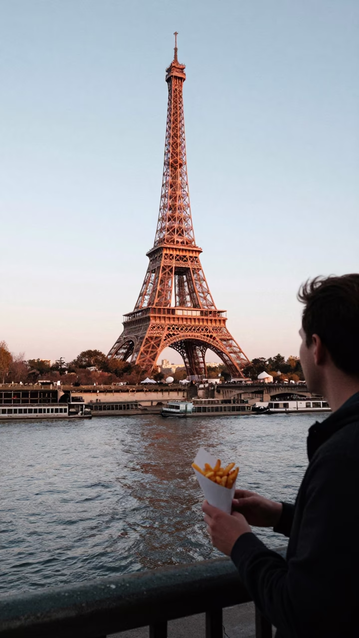 Paris Eiffel Tower And Seine River in in Paris, France