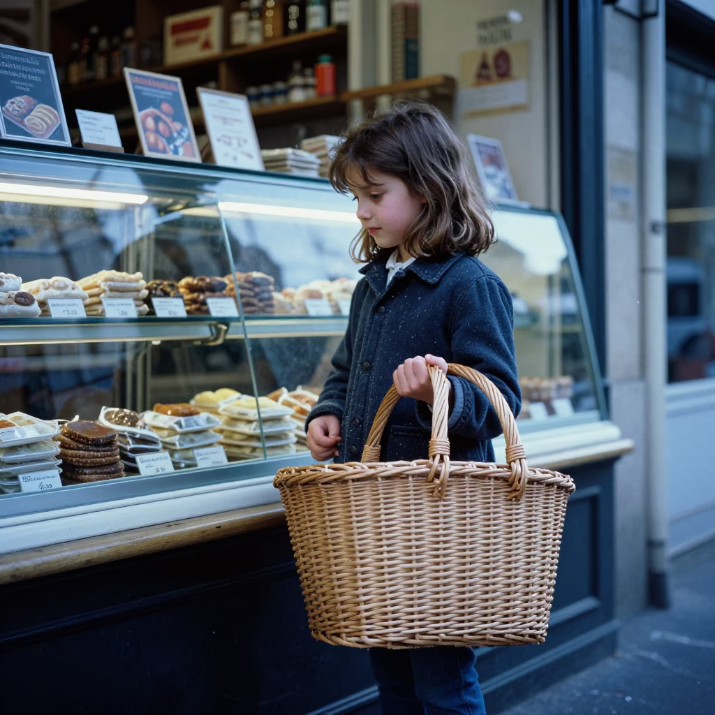 Paris Girl at Early Morning Light in in Paris, France