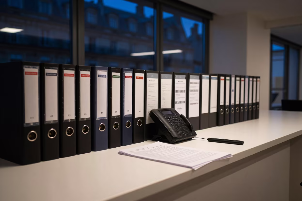 Paris Office Desk Late Night Review in at an office reception desk near Paris