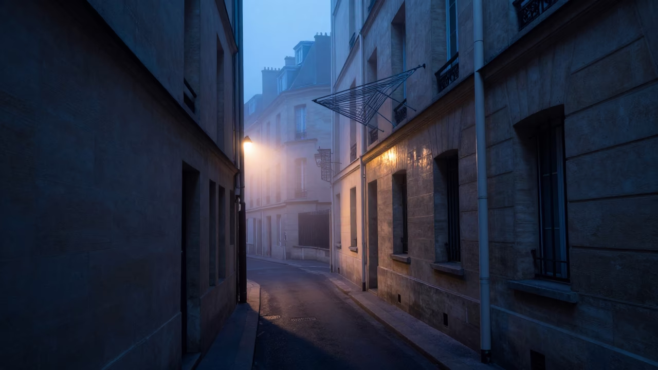 Paris Street Photography at Nautical Dawn Light in in Paris, France