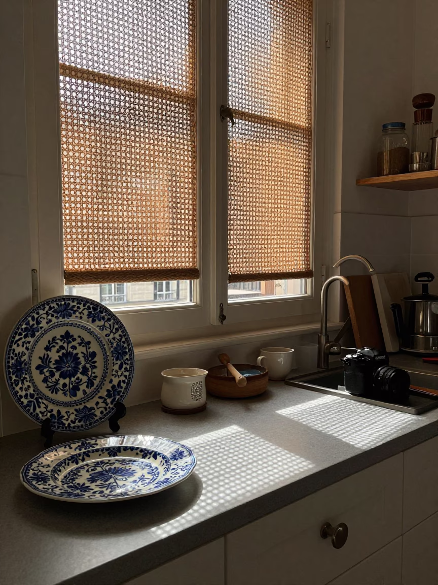 Paris Woven Cane at As First Light Reaches The Scene in in Paris, France