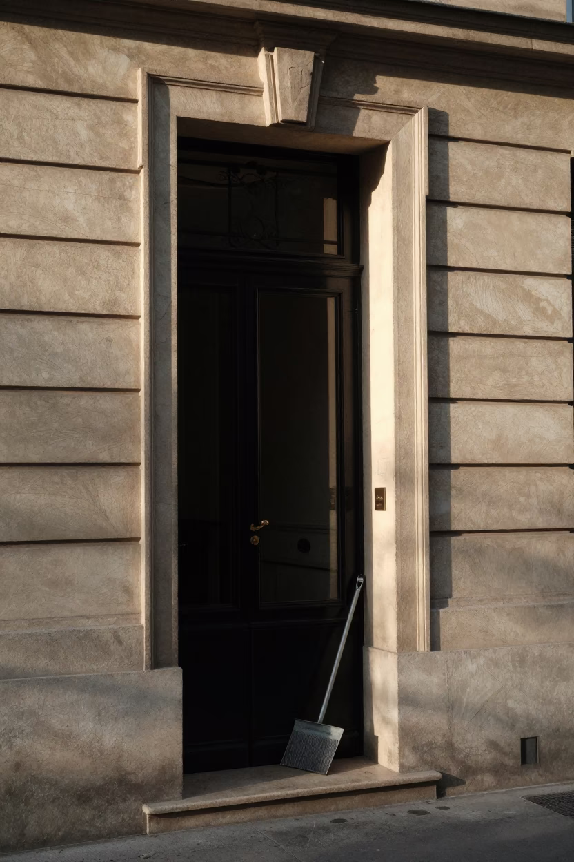 Parisian Apartment Entrance in Paris at The Early Afternoon Light in in Paris, France
