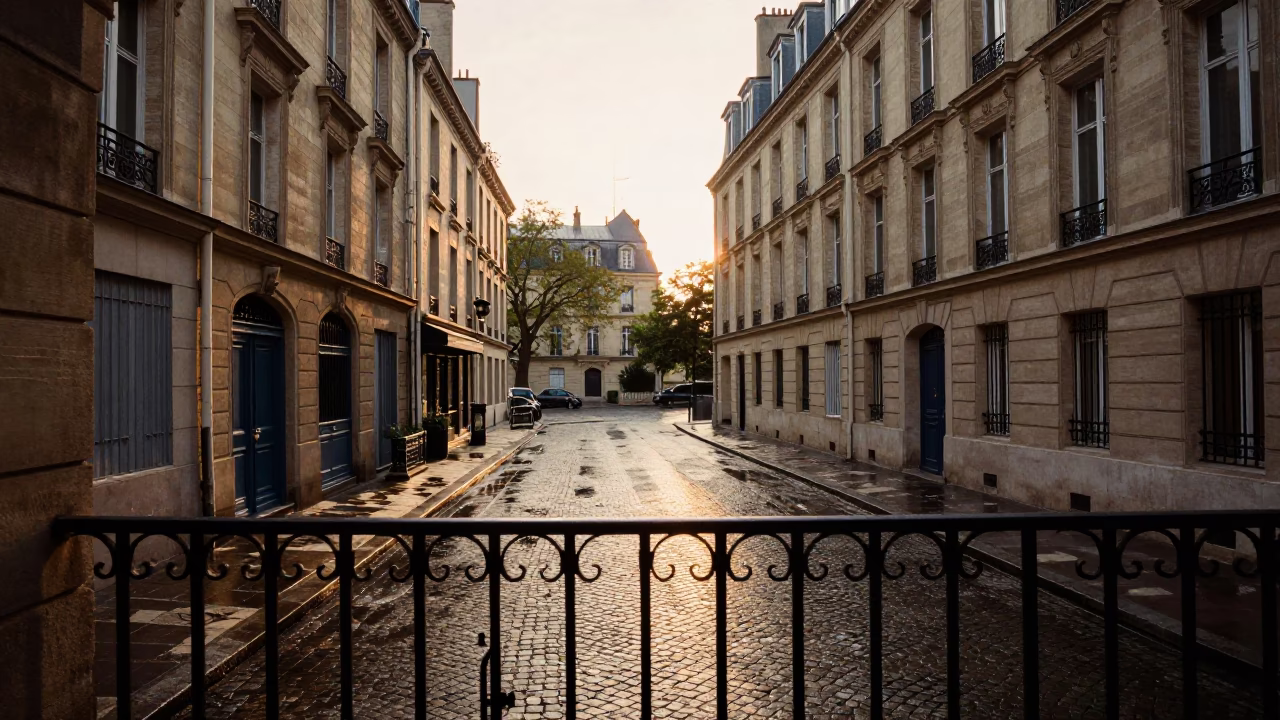 Parisian Courtyard in Paris in in Paris, France