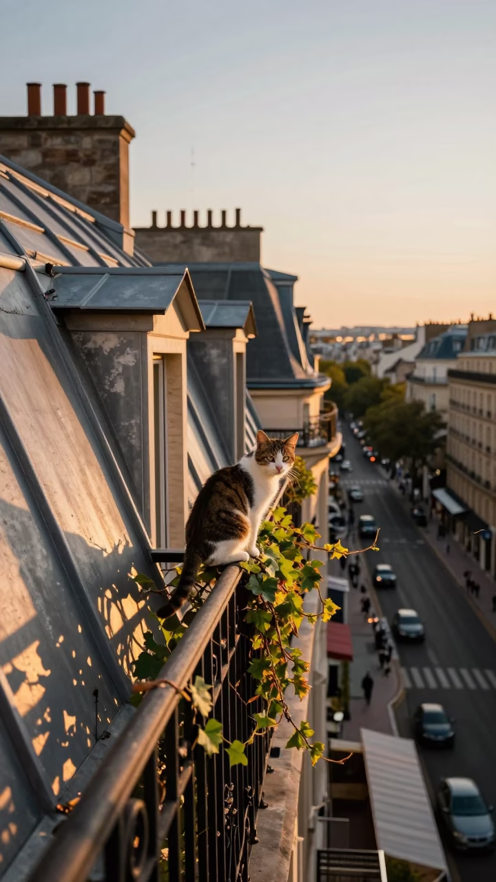 Parisian Street in Paris in in Paris, France