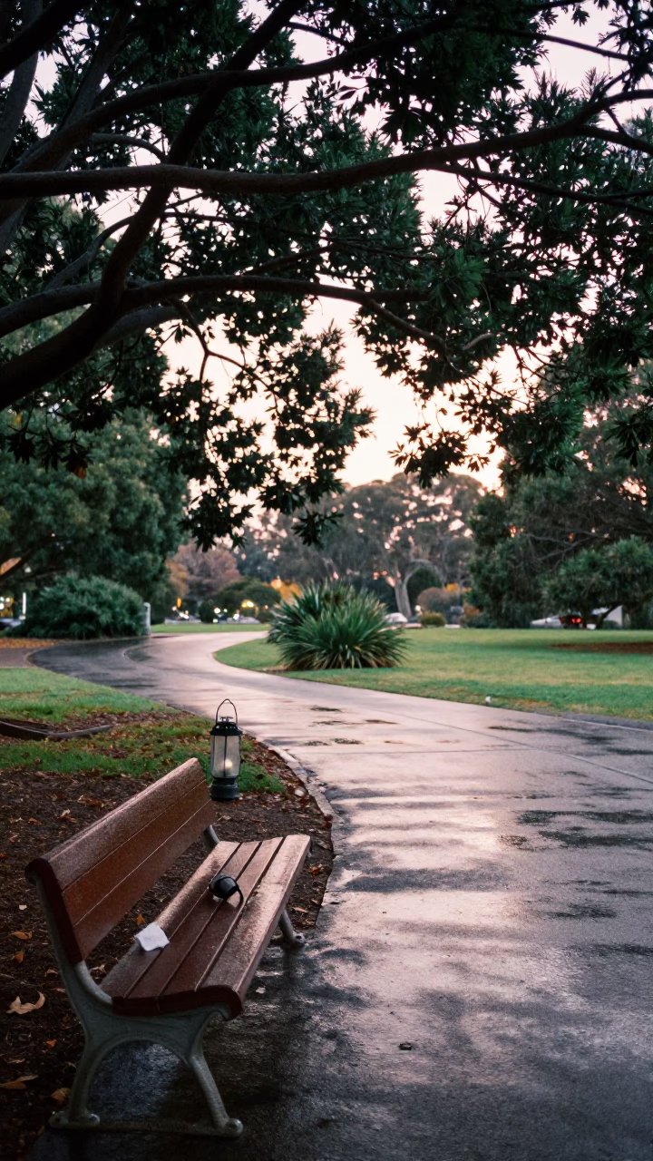 Park Bench in Adelaide in in Adelaide, South Australia, Australia