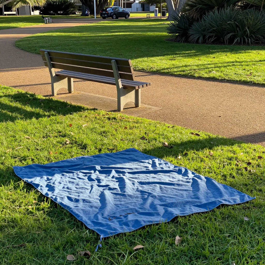 Park Bench in Perth at The Early Afternoon Light in in Perth, Western Australia, Australia