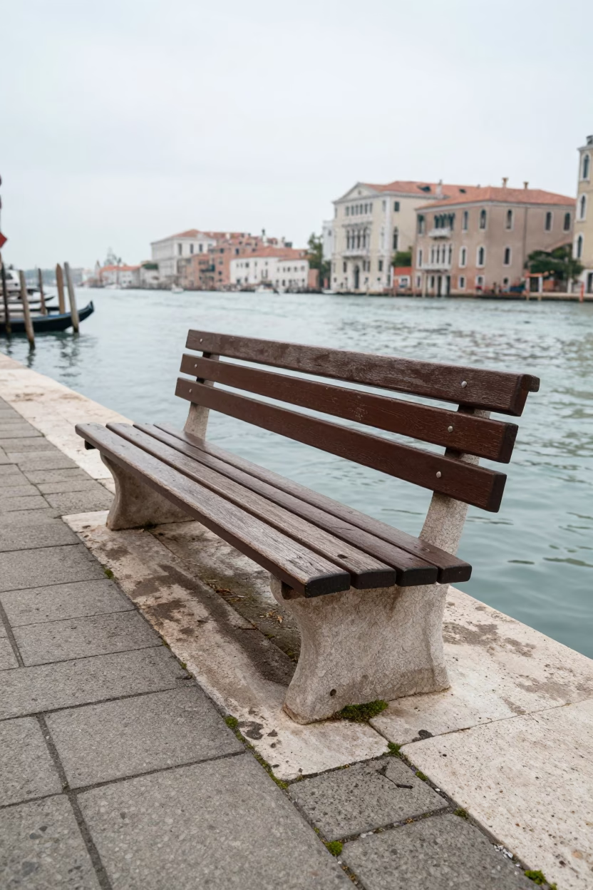 Park Bench in Venice in in Venice, Italy