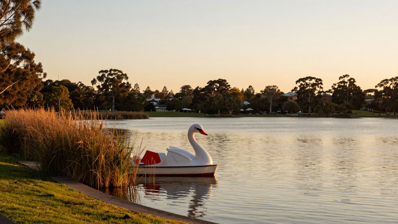 Park Lands at Golden Hour in Adelaide in in Adelaide, South Australia, Australia