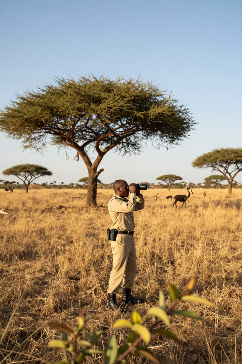 Park Ranger Watching Wildlife in Jamestown Accra in near Jamestown, Accra