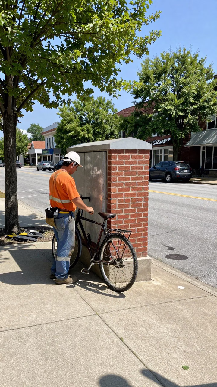Parked Bicycle in Nashville in in Nashville, Tennessee, United States