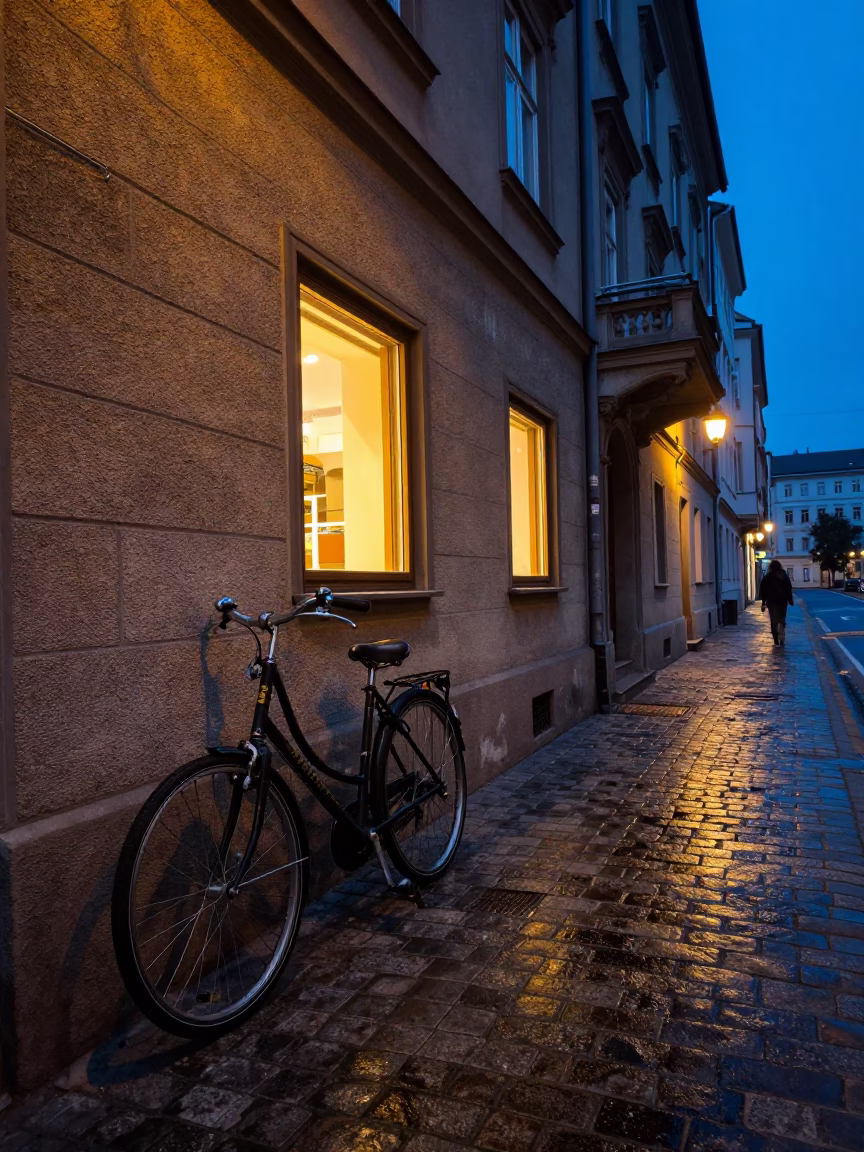 Parked Bicycle in Vienna in in Vienna, Austria
