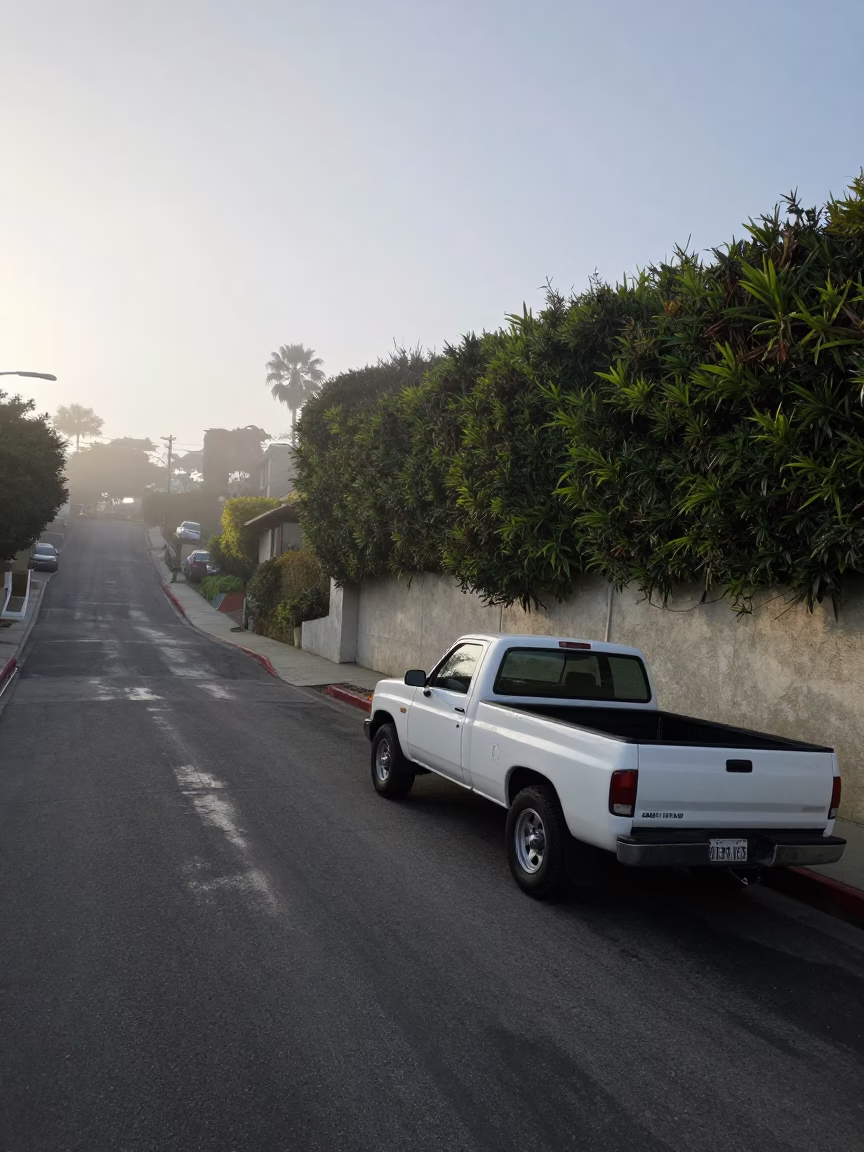 Parked Truck in Los Angeles in in Los Angeles, California, United States