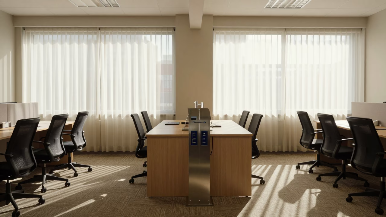 Parking Permit Caddy in Hermosillo Office Bay in inside an open-plan office bay in Hermosillo