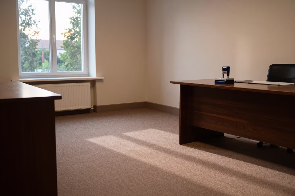 Parking Stamp Pad on Office Desk St Petersburg Dawn in at an office reception desk in St Petersburg