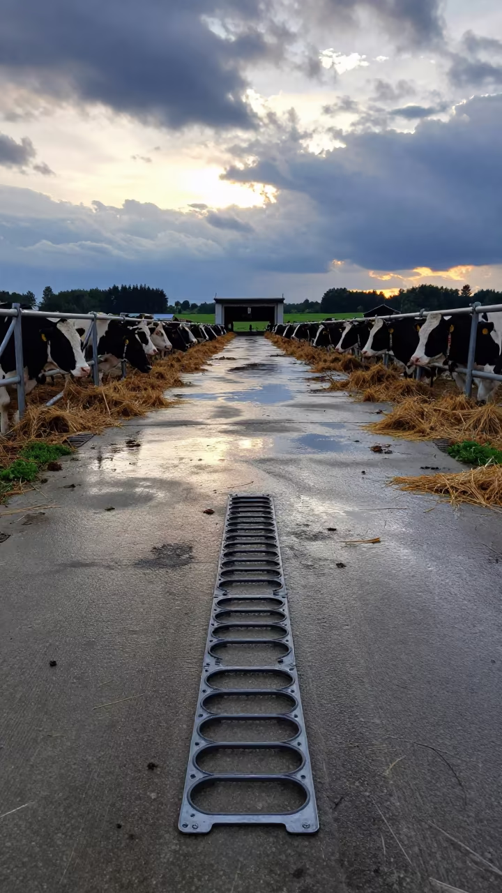 Parlor Pulsator Gasket Tin at Slovenian Stockyard in at a stockyard loading ramp in Slovenia