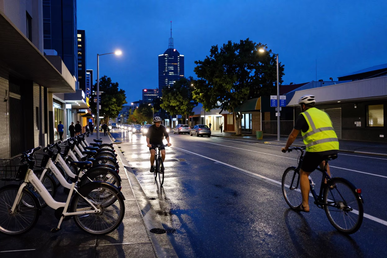 Passing E-bikes in Melbourne in in Melbourne, Victoria, Australia