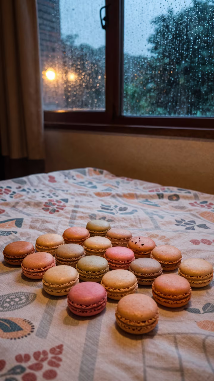 Pastel Macarons on Picnic Blanket Navi Mumbai in on a picnic blanket in Navi Mumbai