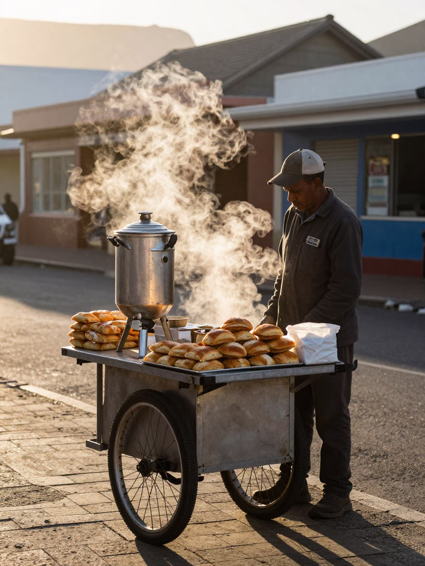 Pastries in Cape Town at The Early Morning Light in in Cape Town, South Africa