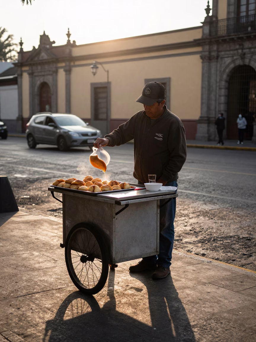 Pastries just after sunrise in Mexico City in in Mexico City, Mexico