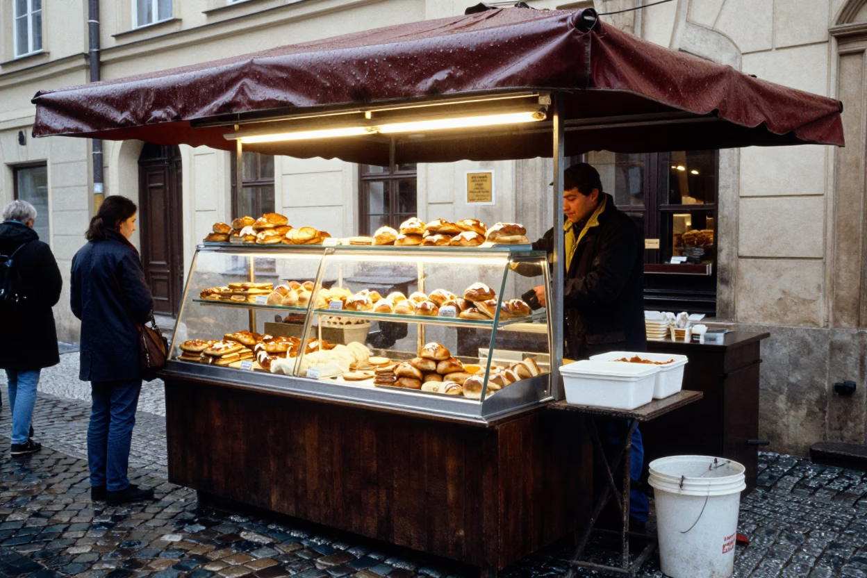 Pastry Display in Prague in in Prague, Czech Republic