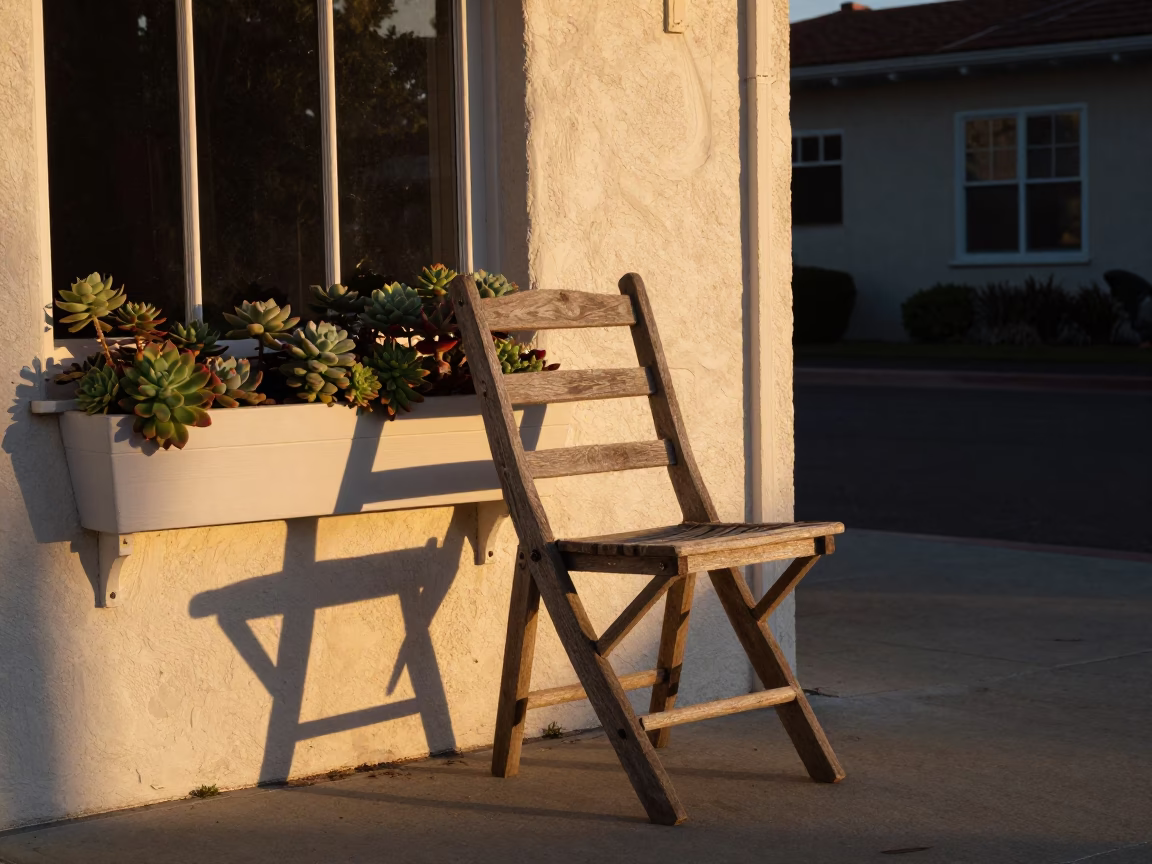 Patio Evening in San Diego at Honeyed Evening Light in in San Diego, California, United States