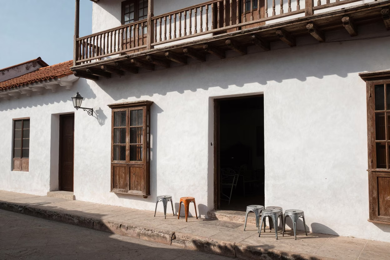 Patio Furniture And Colonial Architecture in Cartagena in in Cartagena, Colombia