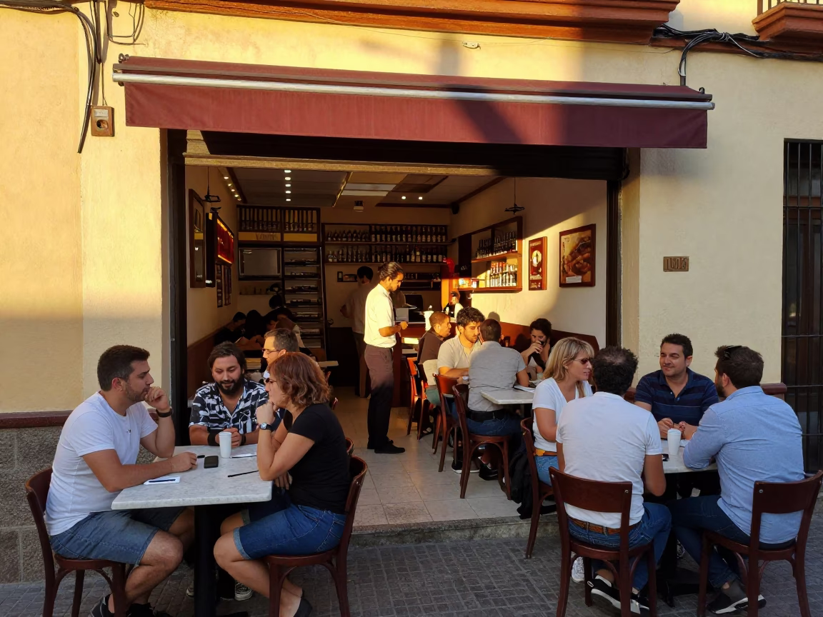 Patrons Dining in Granada in in Granada, Spain